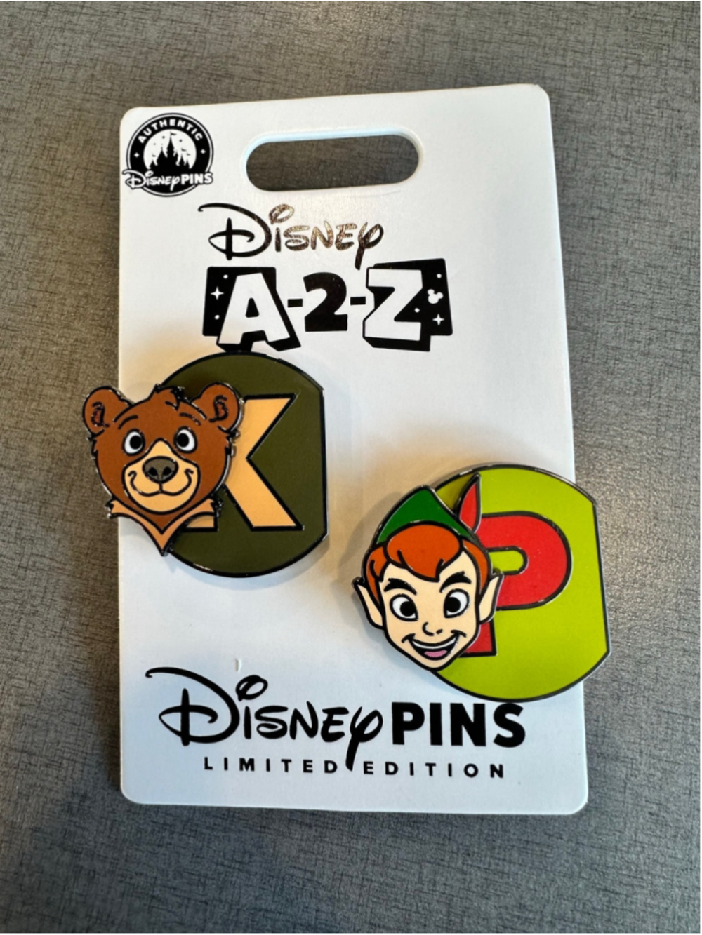 2026 Disney Parks A-2-Z Koda & Peter Pan 2 pin set LE 1250 Pin